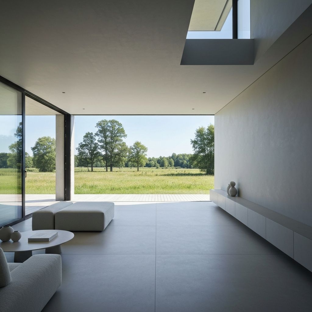 Interior view with landscape